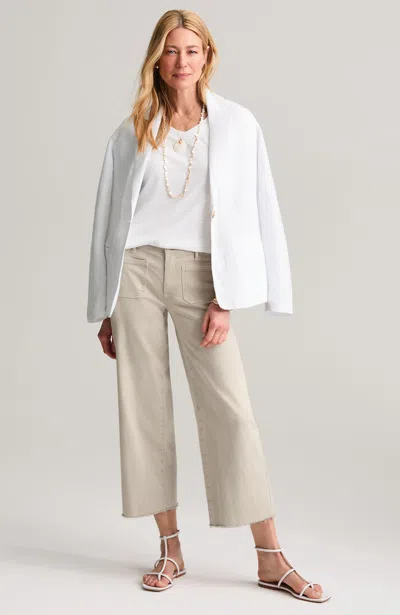 Jjill Mid-rise Wide-leg Crops Pants In White