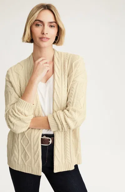 Jjill J.jill Mixed-cable Cardi In Brown