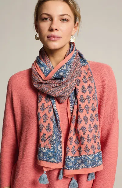 Jjill J.jill Mixed-filigree Bordered Scarf In Cactus Flower Multi