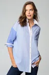 Jjill J.jill Mixed-stripes Oversized Tunic In Mirage Multi