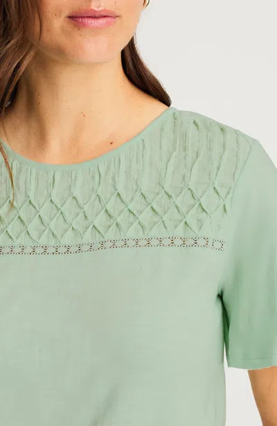 Jjill Mixed-media Short-sleeve Top In Green