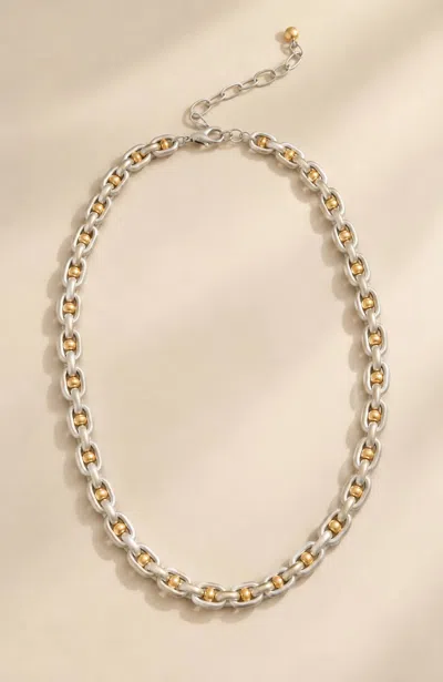 Jjill Mixed-metal Chain Necklace In Silvertone/goldtone