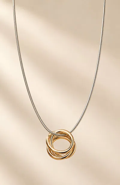 Jjill Mixed-metal Knot Necklace In Silvertone/goldtone