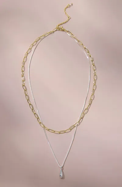 Jjill Mixed-metals Demi-fine Layered Necklace In Silver/gold