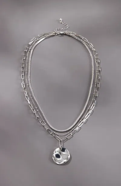 Jjill J.jill Modern Elements Layered Necklace In Silvertone