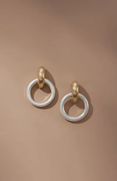 Jjill J.jill Modern Elements Mixed-metal Rings Earrings In Goldtone,silvertone