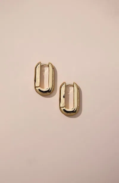 Jjill Modern Geometric Hoops In Goldtone