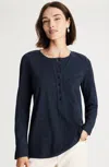 Jjill J.jill Modern Henley Tee In Blue
