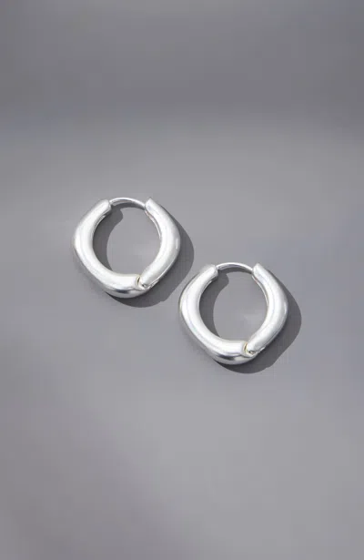 Jjill Modern Metals Hoop Earrings In Silver