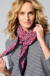 Jjill J.jill More Love Square Scarf In Strawberry Pink Multi