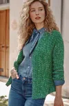 Jjill J.jill Multicolored Cardi In Hunter Green Multi