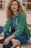 Jjill J.jill Multicolored Cardi In Hunter Green Multi