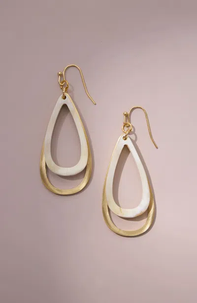 Jjill Natural Horn Drop Earrings In Multi