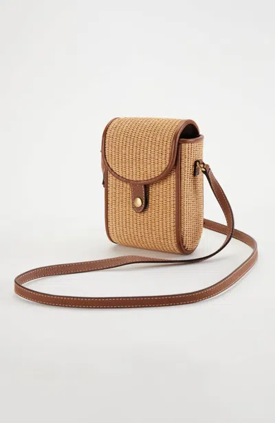 Jjill J.jill Natural-textured Crossbody In Natural,cognac