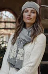 Jjill J.jill Needle-felted Snowflake Scarf In Grey Heather,cream