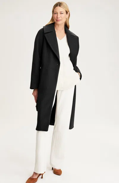 Jjill Notch-collar Coat In Black