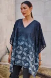 Jjill J.jill Ombré V-neck Poncho In Navy Blue Multi