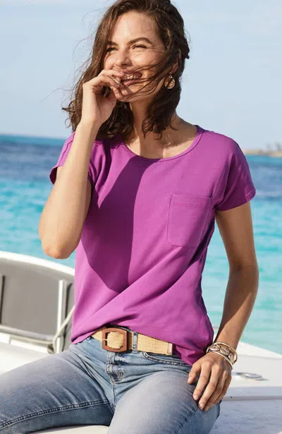 Jjill J.jill One-pocket Tee In Berry