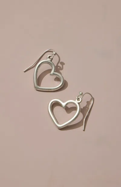 Jjill J.jill Open Heart Earrings In Silver