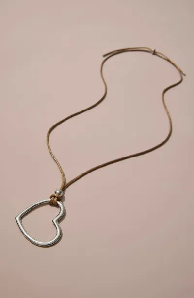 Jjill J.jill Open Heart Necklace In Silver