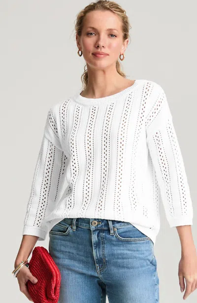 Jjill Open-stitched Sweater In Animal Print