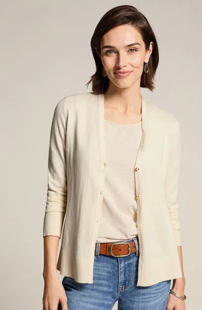 Jjill J.jill Organically Grown Cotton Lightweight Cardi In Barley