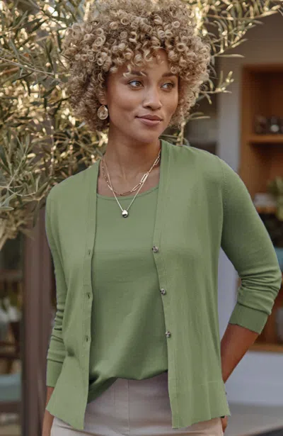 Jjill J.jill Organically Grown Cotton Lightweight Cardi In Willow