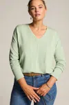 Jjill J.jill Organically Grown Cotton Seamed Sweater In Prickly Pear Melange