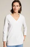 Jjill J.jill Ottoman-knit Rolled-cuff Top In White