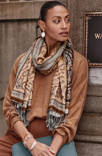 Jjill J.jill Paisley-border Jacquard Scarf In Multi