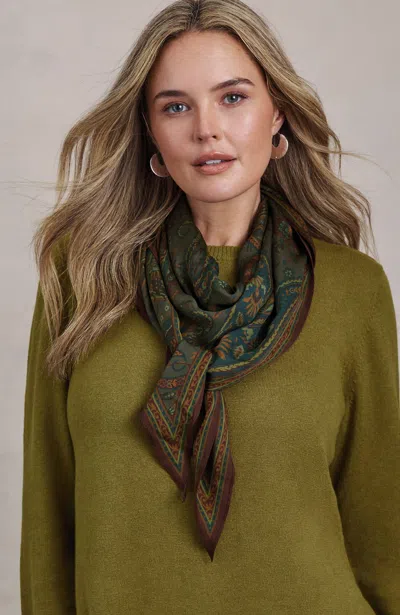 Jjill Paisley Diamond Scarf In Burnt Ochre Lavish Paisley