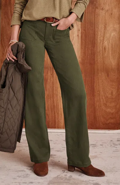 Jjill J.jill Patch-pocket Wide-leg Jeans In Green
