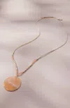 Jjill J.jill Peach Agate Pendant Necklace In Pink Multi