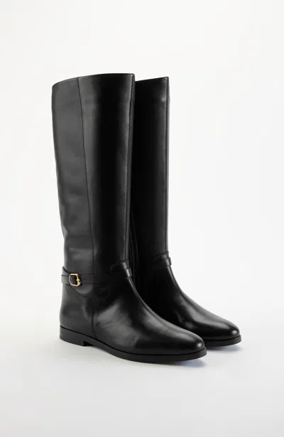 Jjill Penny Belted Riding Boots In Black