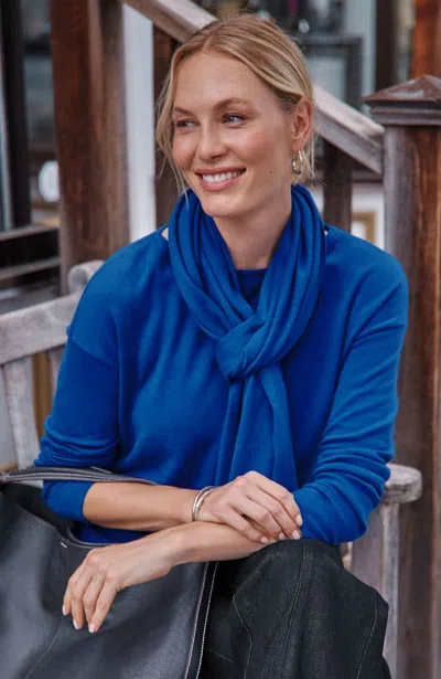 Jjill Petite Ava Boat-neck Sweater In Blue