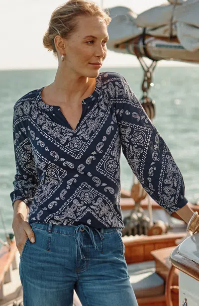 Jjill Petite Bandana-printed Shirt In Blue