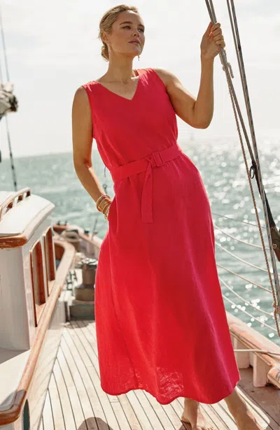 Jjill Petite Belted Maxi Dress In Red Berry