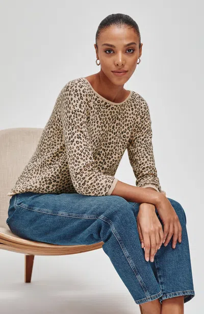 Jjill Petite Cheetah Pullover Sweater In Chanterelle Elegant Cheetah