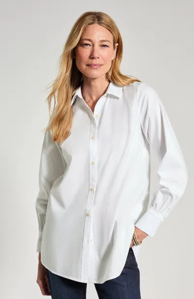 Jjill Petite Cotton-blend Button-front Tunic In White