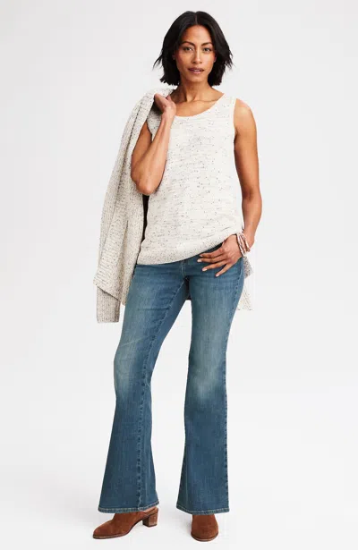 Jjill Petite Curvy-fit Curved-pocket Flare Jeans In Hudson Wash