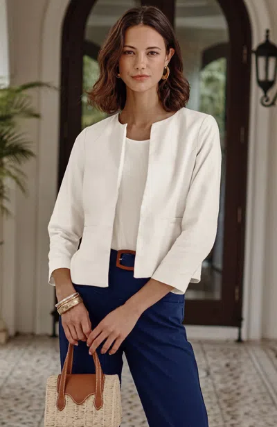 Jjill Petite Dobby-textured Jacket In Cream
