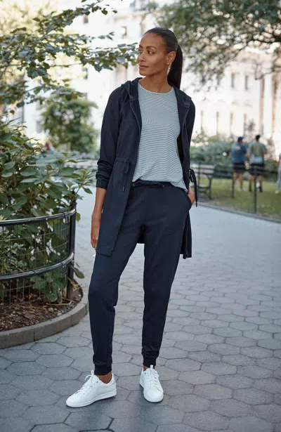 Jjill Petite Fit Drawstring-waist Knit Jacket In Black Pepper