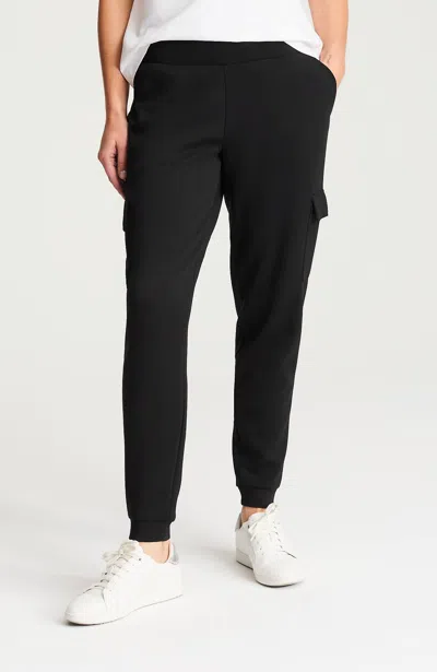 Jjill Petite Fit Elevation Knit Joggers Pants In Black