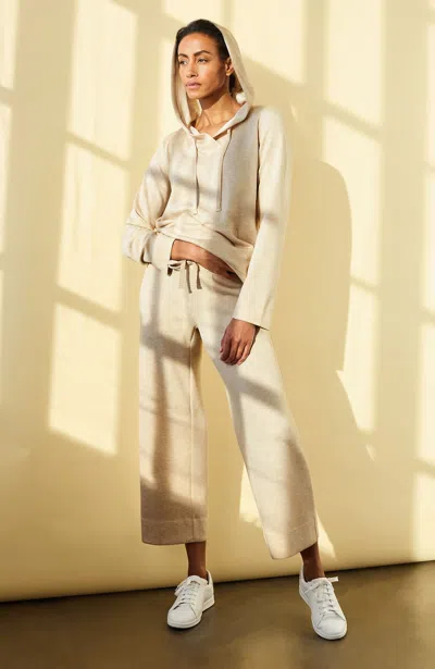 Jjill Petite Fit Elevation Knit Wide-leg Crops Pants In Brown