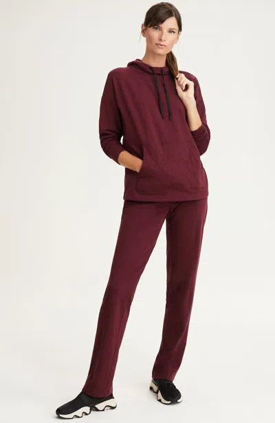 Jjill Petite Fit Fleece Straight-leg Pants In Bordeux Heather