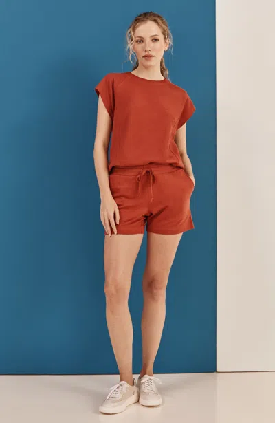 Jjill Petite Fit French Terry Tie-waist Shorts In Pottery