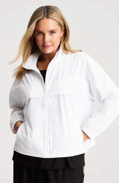 Jjill Petite Fit Packable Water-repellent Jacket In White