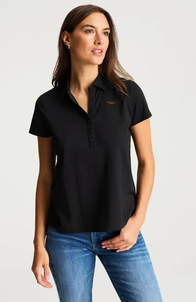 Jjill Petite Fit Progress Knit Polo In Black