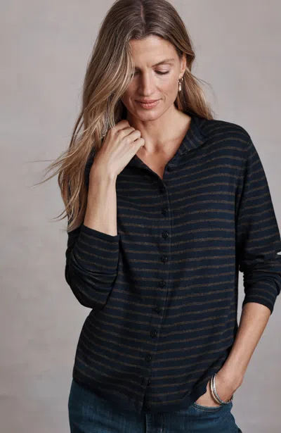 Jjill Petite Funnel-neck Cardigan In Blue