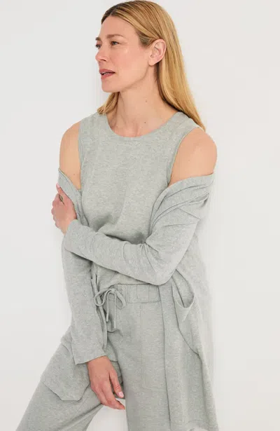 Jjill Petite Getaway Sleeveless Sweater Top In Grey Heather